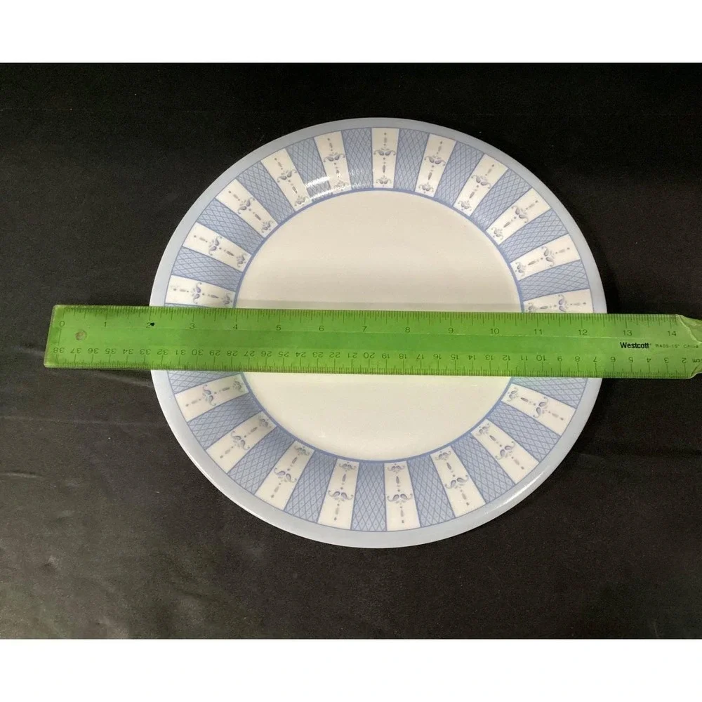 Martha Stewart Everyday Garden Trellis Dinner Plates, Set‎ of 2, White Stoneware
